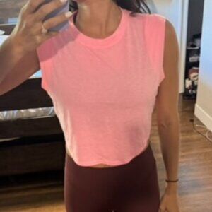 Alo yoga macaron pink workout top
